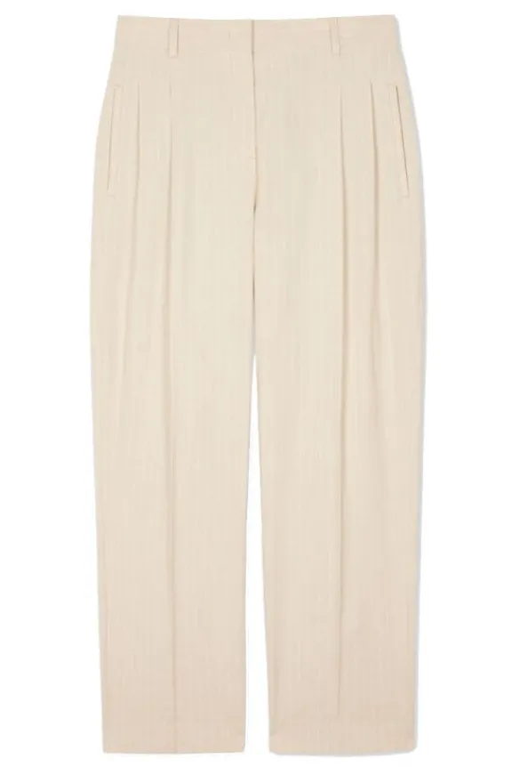 pinstripe_pleated_tailore_4.webp Paul Smith Pinstripe Pleated Tailored Trousrers - Cream | Trousers And Playsuits
