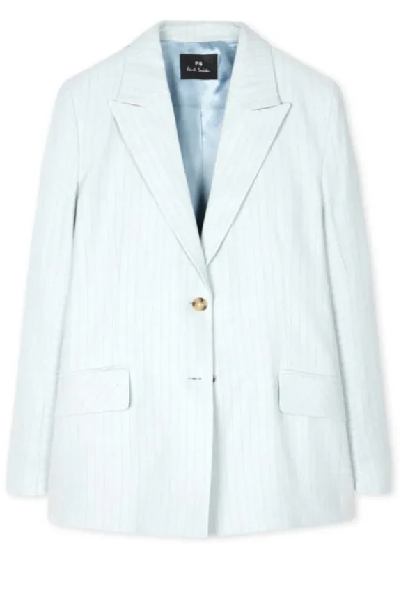 pinstripe_twobutton_blaze_2.webp Paul Smith Pinstripe Two-Button Blazer - Light Blue | Suits & Co-Ordinates | Jackets And Coats
