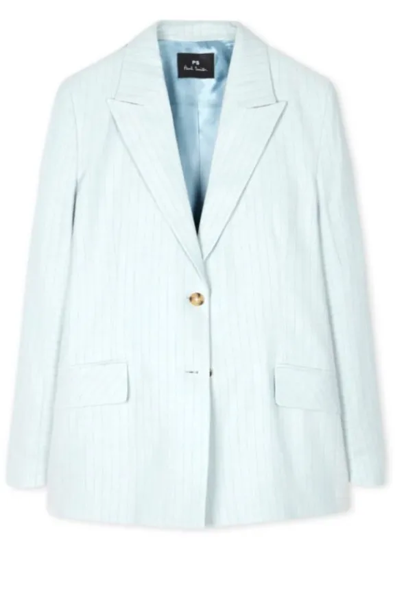 pinstripe_twobutton_blaze_4.webp Paul Smith Pinstripe Two-Button Blazer - Light Blue | Suits & Co-Ordinates | Jackets And Coats