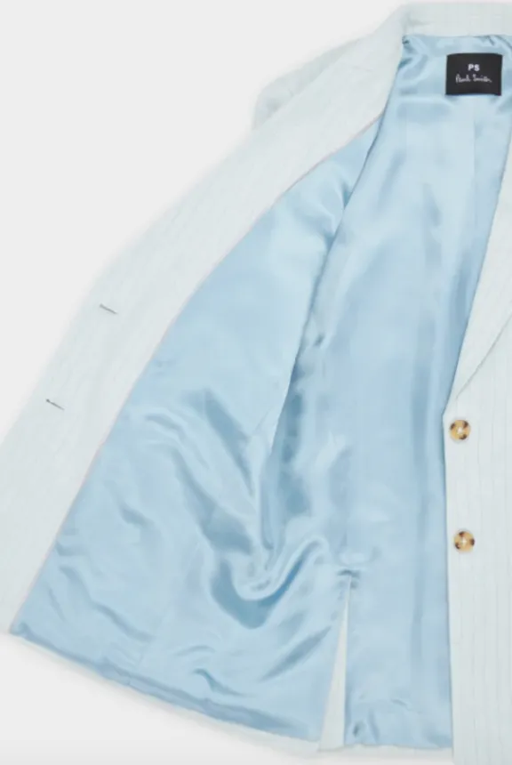 pinstripe_twobutton_blaze_5.webp Paul Smith Pinstripe Two-Button Blazer - Light Blue | Suits & Co-Ordinates | Jackets And Coats