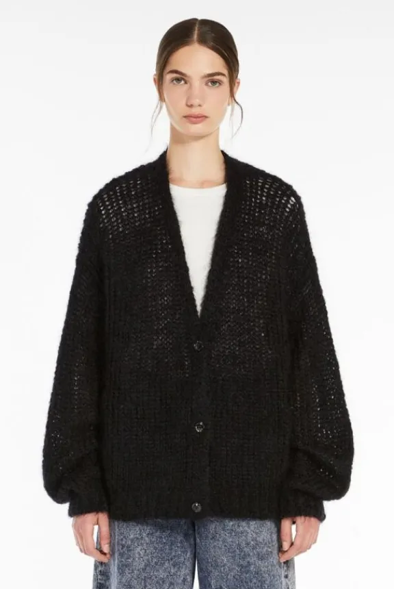 pontiac_mohair_yarn_cardi_4.webp Weekend MaxMara Pontiac Mohair Yarn Cardigan - Black | Knitwear