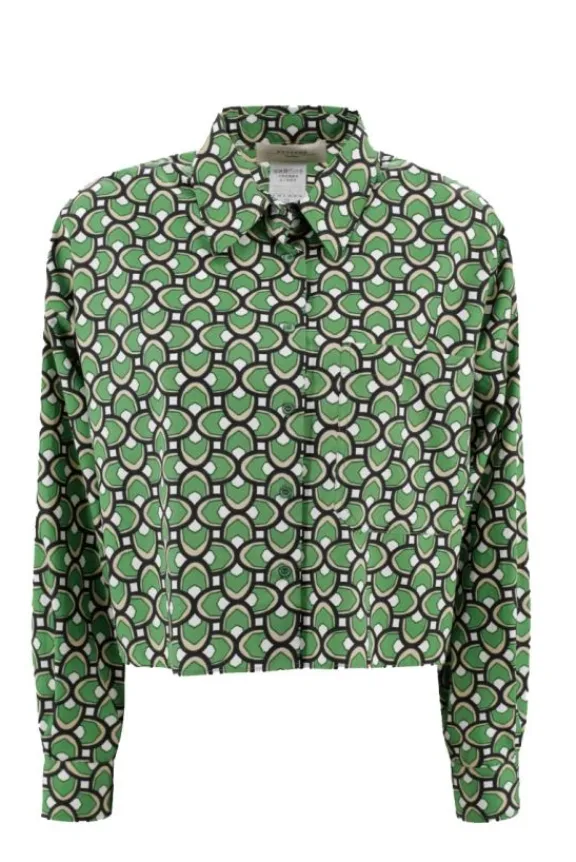 ragtime_cotton_shirt__gre_4.webp Weekend MaxMara Ragtime Cotton Shirt - Green | Suits & Co-Ordinates | Shirts And Tops