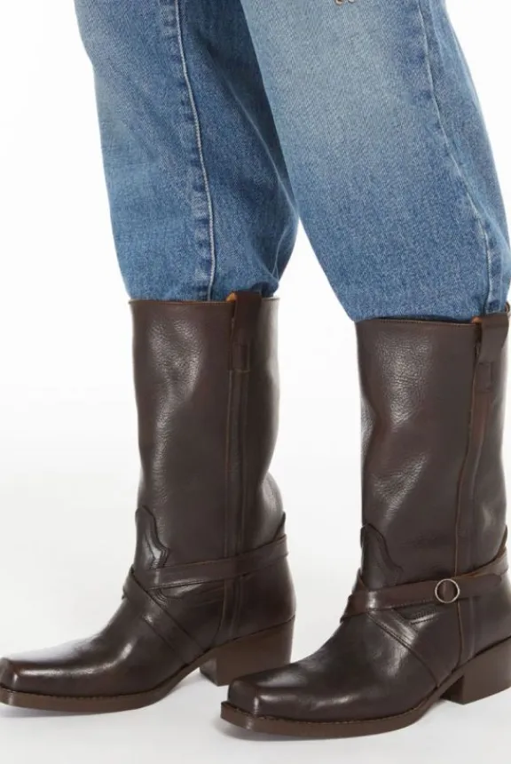ranch_leather_boots__choc_3.webp Weekend MaxMara Ranch Leather Boots - Chocolate | Weekend Maxmara