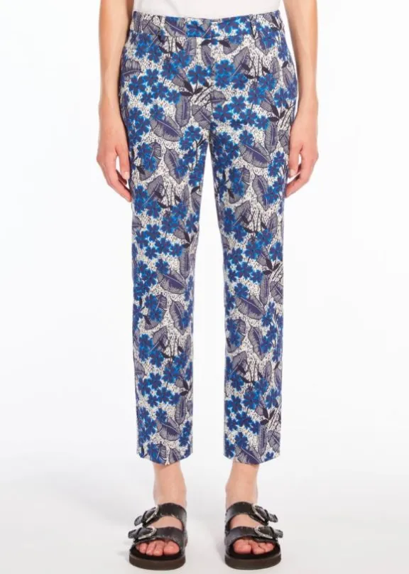 ravello_cotton_faille_tro_4.webp Weekend MaxMara Ravello Cotton Faille Trousers - Cornflower Blue | Trousers And Playsuits | Suits & Co-Ordinates