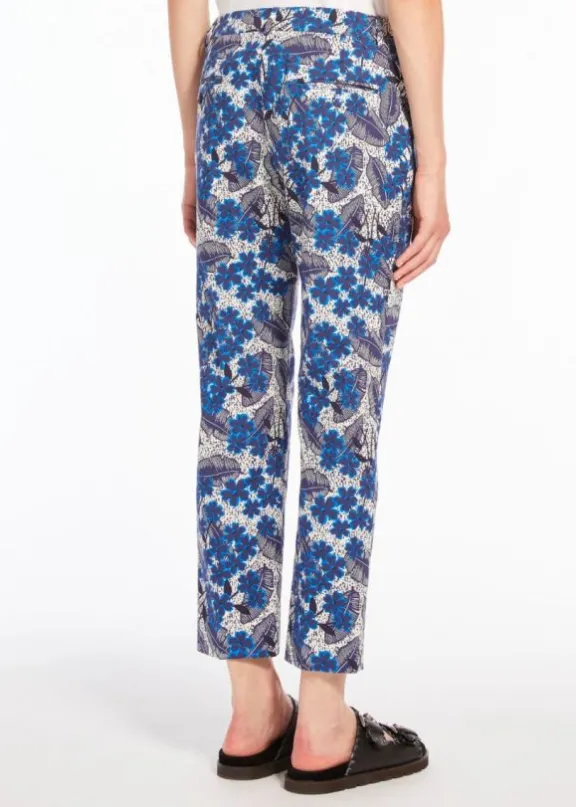 ravello_cotton_faille_tro_5.webp Weekend MaxMara Ravello Cotton Faille Trousers - Cornflower Blue | Trousers And Playsuits | Suits & Co-Ordinates