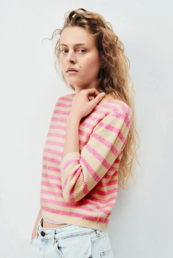 raxow_jumper__natural_str_3.webp American Vintage Raxow Jumper - Natural Striped | Knitwear