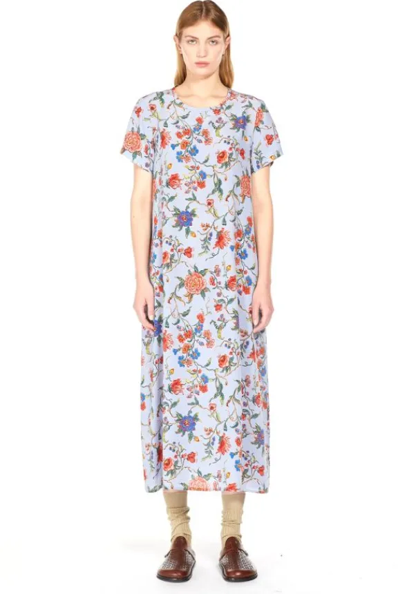 Weekend MaxMara Revere Printed Silk T-Shirt Dress - Light Blue | Dresses