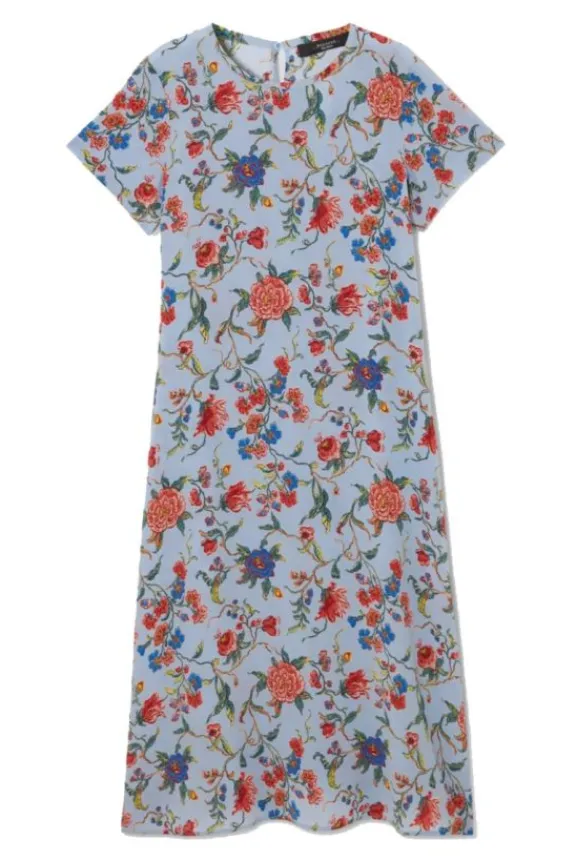 revere_printed_silk_tshir_3.webp Weekend MaxMara Revere Printed Silk T-Shirt Dress - Light Blue | Dresses