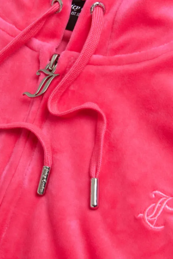 robertson_classic_velour__3-3.webp Juicy Couture Robertson Classic Velour Hoodie - Pink Glo | Suits & Co-Ordinates | Shirts And Tops