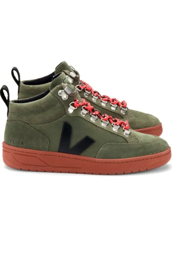 Veja Roraima Suede High Top Trainers - Olive Black | Veja