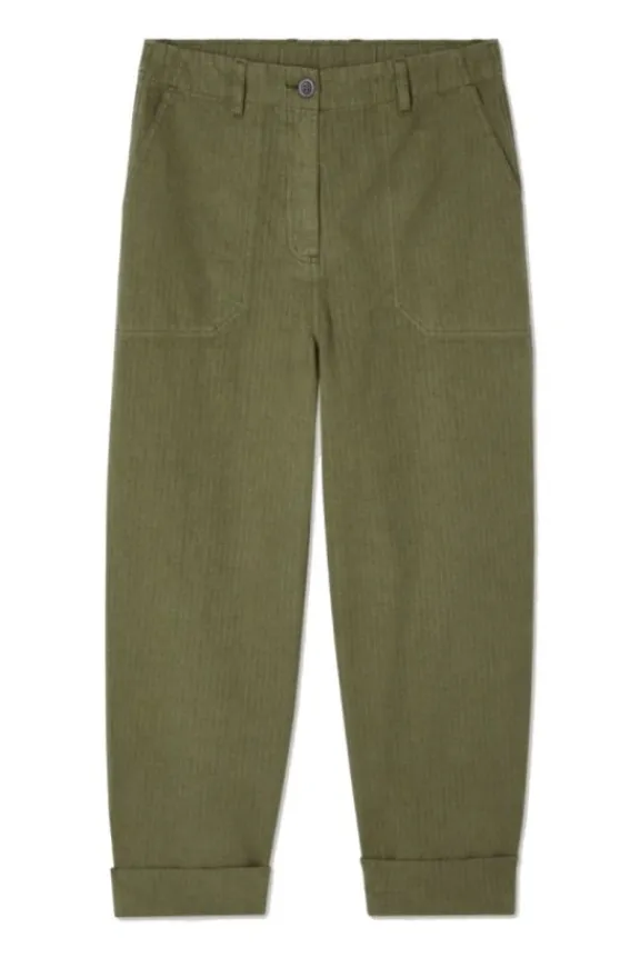 rygybay_trousers__khaki_2.webp American Vintage Rygybay Trousers - Khaki | Trousers And Playsuits | Suits & Co-Ordinates