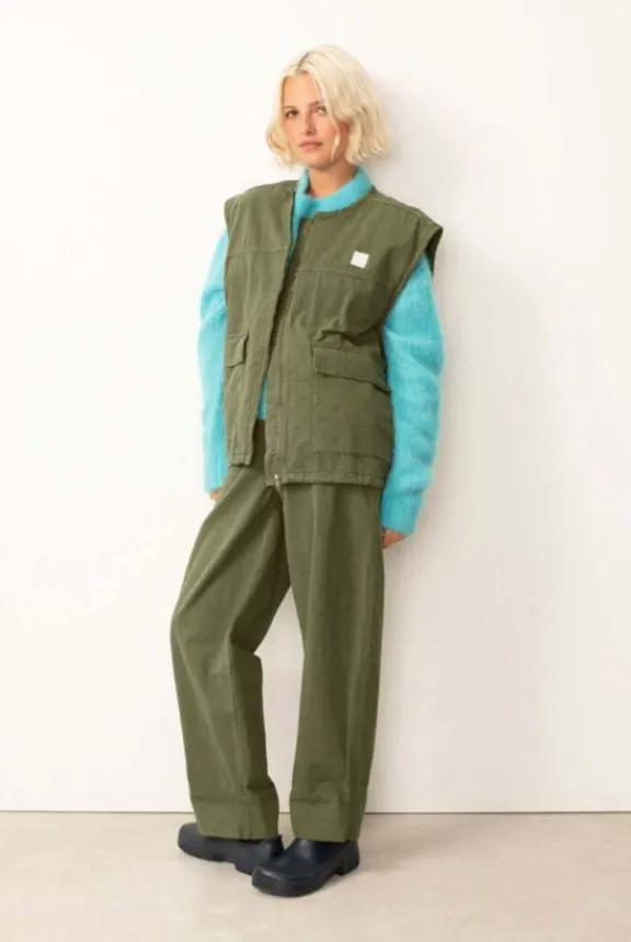 rygybay_trousers__khaki_3.webp American Vintage Rygybay Trousers - Khaki | Trousers And Playsuits | Suits & Co-Ordinates