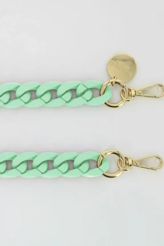 La Coque Française Sarah Chain 120cm Resin Gold Carabiners - Matte Pastel Green | Phone Accessories | Gifts