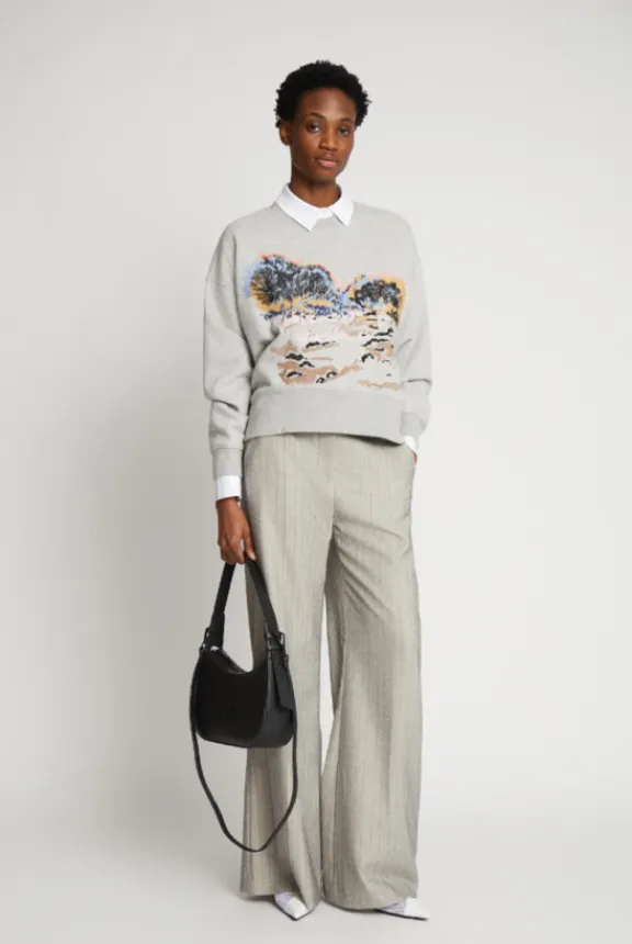 sazzily_sweatshirt__light_5.webp Munthe Sazzily Sweatshirt - Light Grey | Shirts And Tops
