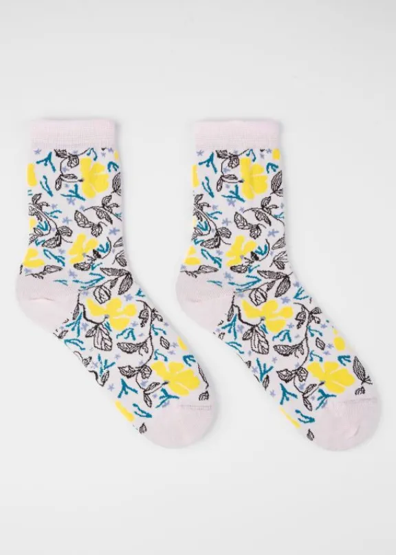 Paul Smith Sea Floral Socks - Yellow | Hosiery