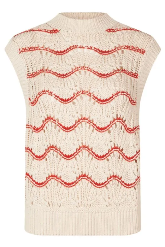 sgasgervest__orange_waves_3.webp Stine Goya SGAsgerVest - Orange Waves | Shirts And Tops | Knitwear