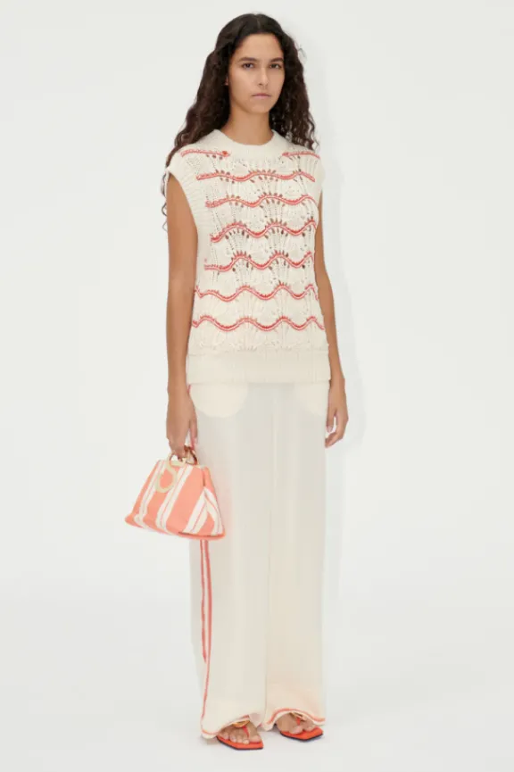 sgasgervest__orange_waves_5.webp Stine Goya SGAsgerVest - Orange Waves | Shirts And Tops | Knitwear