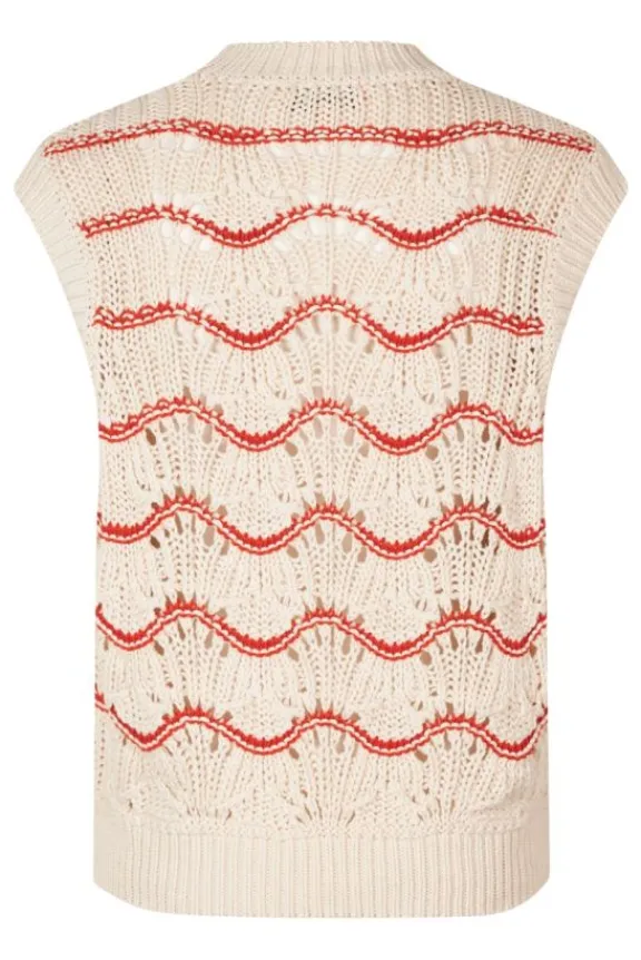 sgasgervest__orange_waves_6.webp Stine Goya SGAsgerVest - Orange Waves | Shirts And Tops | Knitwear