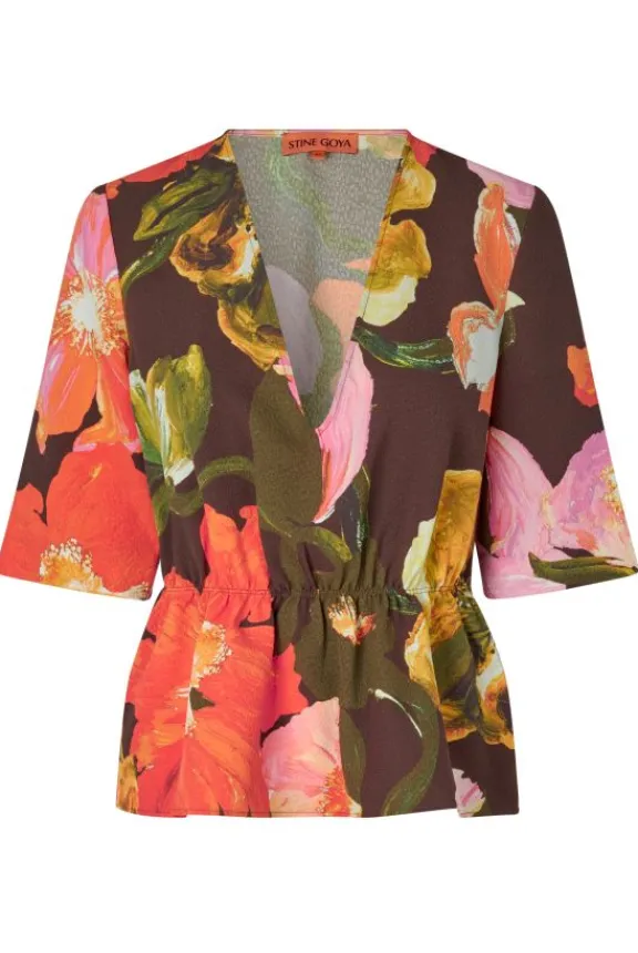 Stine Goya SGNaica Top - Summer Night Poppies | Suits & Co-Ordinates | Shirts And Tops