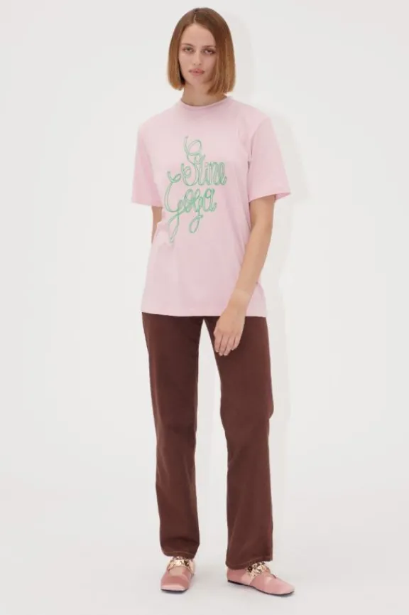 short_sleeve_tshirt__ribb_5.webp Stine Goya Short Sleeve T-Shirt - Ribbon Logo | Shirts And Tops