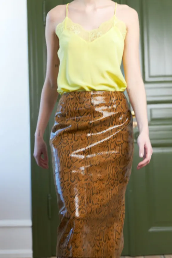 sissa_leather_midi_skirt__3.webp Stella Nova Sissa Leather Midi Skirt - Burned Yellow | Skirts
