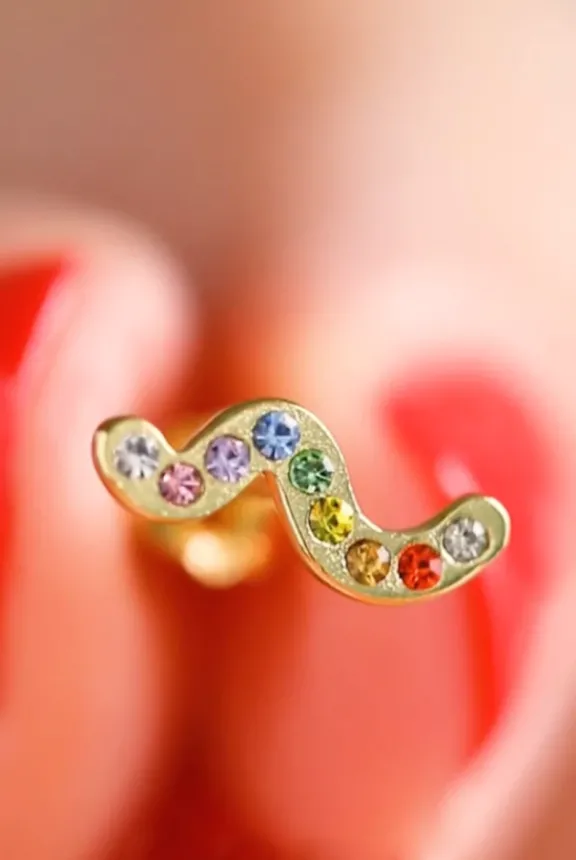snaky_one_piece_gold_plat_2-2.webp Lulu Copenhagen Snaky One Piece Gold Plated - Rainbow | Jewellery