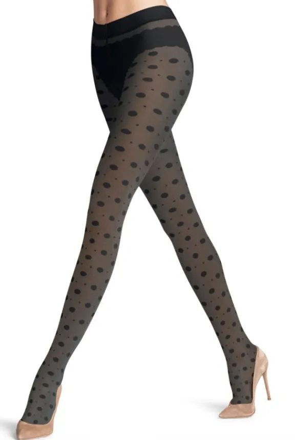 Falke Snow Dot 25 Den Tights - Black | Hosiery