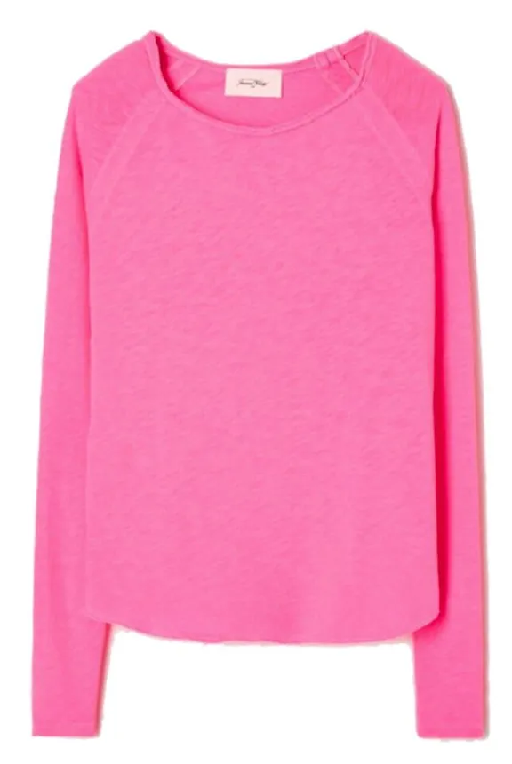 American Vintage Sonoma Long Sleeve T-Shirt - Fluorescent Acid Pink | Shirts And Tops