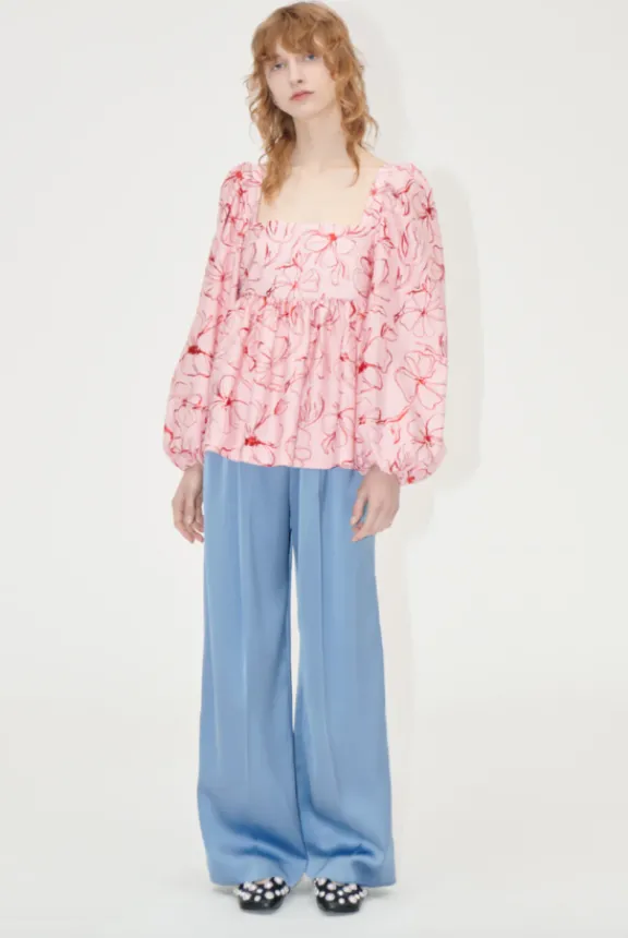 square_neck_long_sleeve_t_5.webp Stine Goya Square Neck Long Sleeve Top - Foil Foliage | Shirts And Tops