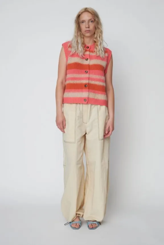 Stella Nova Stripe Mohair Vest- Sunshine Orange | Knitwear