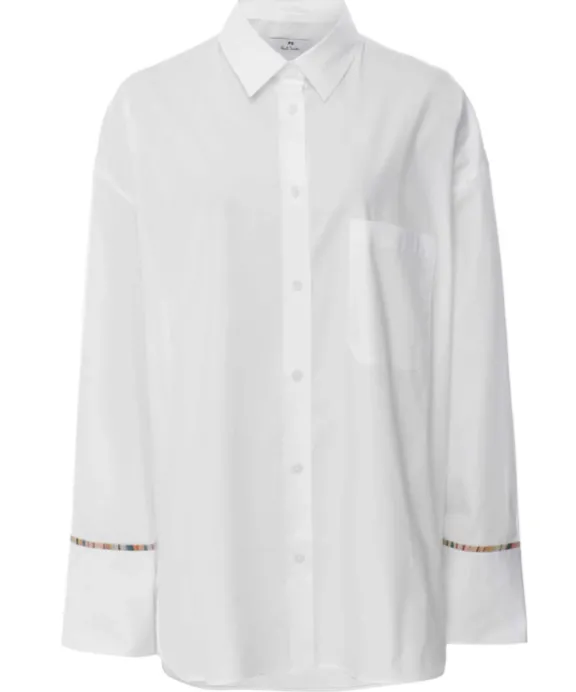 Paul Smith Swirl Detail Cotton Shirt - White | Shirts And Tops