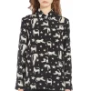 Weekend MaxMara Tabella Silk Crepe de Chine Shirt - Black Cat Print | Shirts And Tops