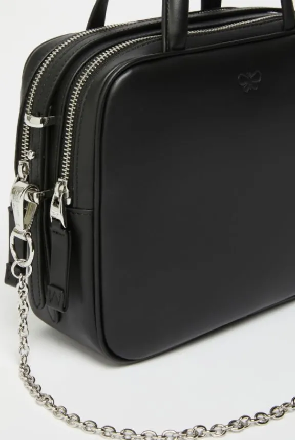 Weekend MaxMara Teak Leather Satchel - Black | Bags And Purses