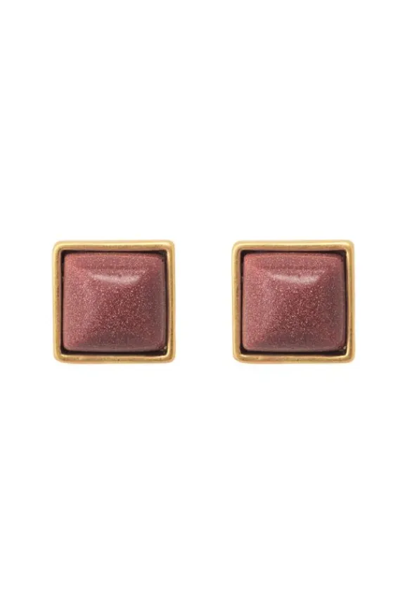 Sence Copenhagen The Lakes Ear Studs with Agate - Gold Plated | Jewellery