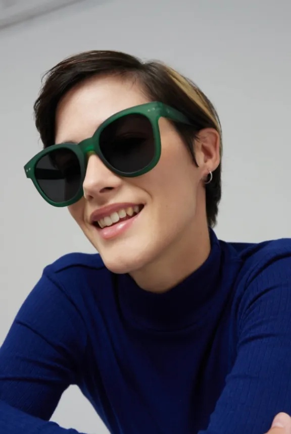 Izipizi The Oversized Trapeze Sunglasses #N - Green | Glasses And Sunglasses
