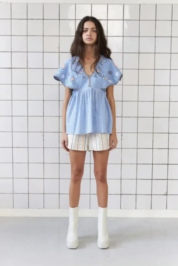 Stella Nova Tina Top - Blue Checks | Shirts And Tops