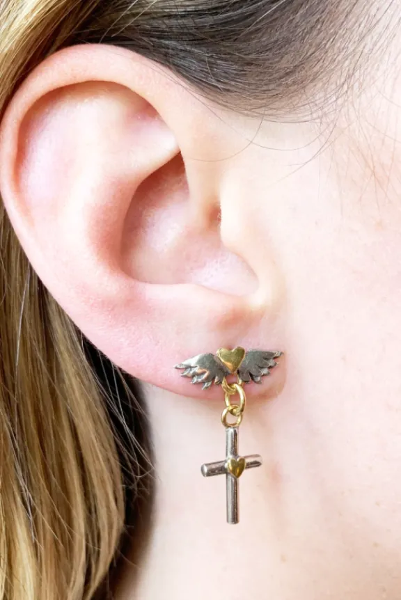 Sophie Harley Tiny Liberty Cross Earrings | Jewellery | Gifts