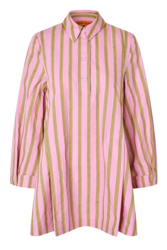 Stine Goya Tuck Sleeve Tunic Dress - Wallpaper Stripes | Suits & Co-Ordinates | Shirts And Tops