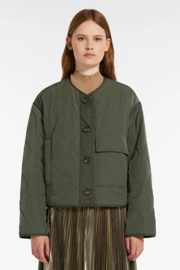umberta_waterrepellent_fa_3.webp Weekend MaxMara Umberta Water-Repellent Fabric Quilted Jacket - Khaki | Jackets And Coats