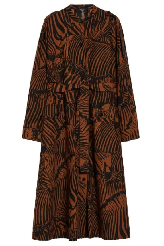 unione_cotton_poplin_dres_2.webp Weekend MaxMara Unione Cotton Poplin Dress - Brown Zebra | Dresses