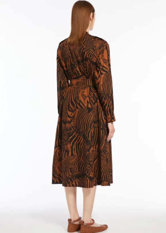 unione_cotton_poplin_dres_5.webp Weekend MaxMara Unione Cotton Poplin Dress - Brown Zebra | Dresses