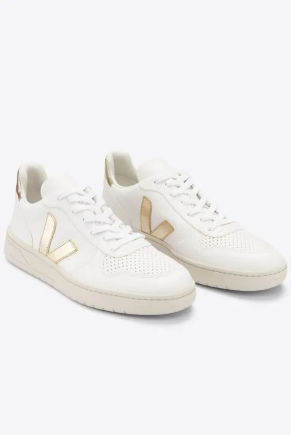 v_chrome_free_leather_tra_7.webp Veja V-10 Chrome Free Leather Trainers - White Platine | Veja