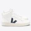 Veja V-15 Leather High Top Trainers - White Nautico | Veja
