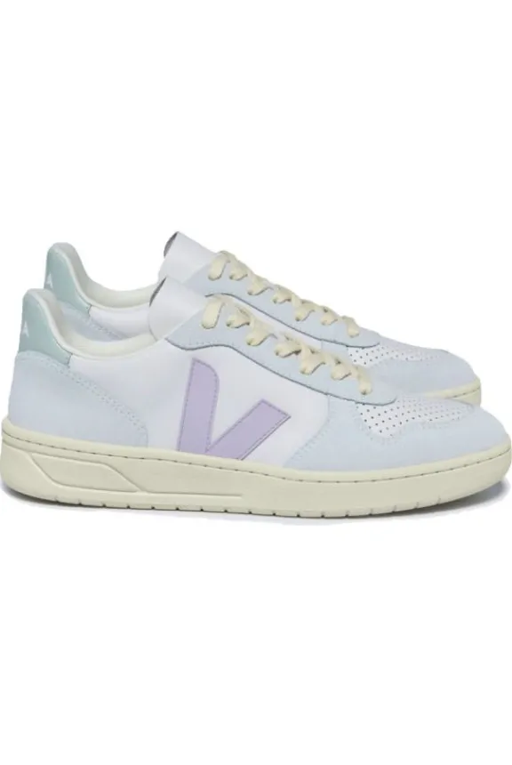 v_leather_trainers__grave_6.webp Veja V-10 Leather Trainers - Gravel Menthol Parme | Veja