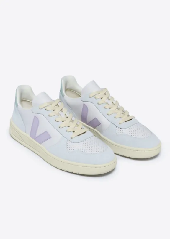 v_leather_trainers__grave_7.webp Veja V-10 Leather Trainers - Gravel Menthol Parme | Veja