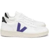 Veja V-10 Leather Trainers - White Purple Black | Veja