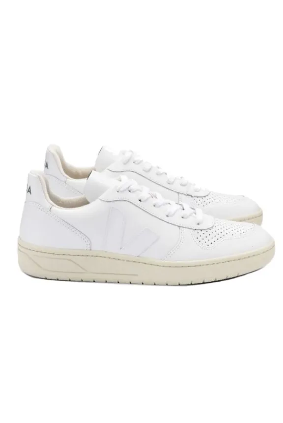 Veja V-10 Leather Trainers - White | Veja