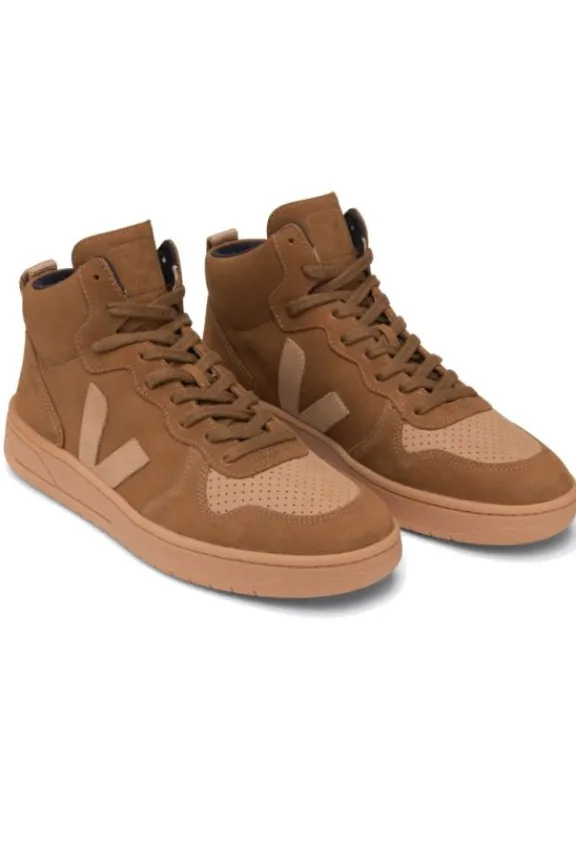 v_nubuck_high_top_trainer_2.webp Veja V-15 Nubuck High Top Trainers - Camel Desert | Veja