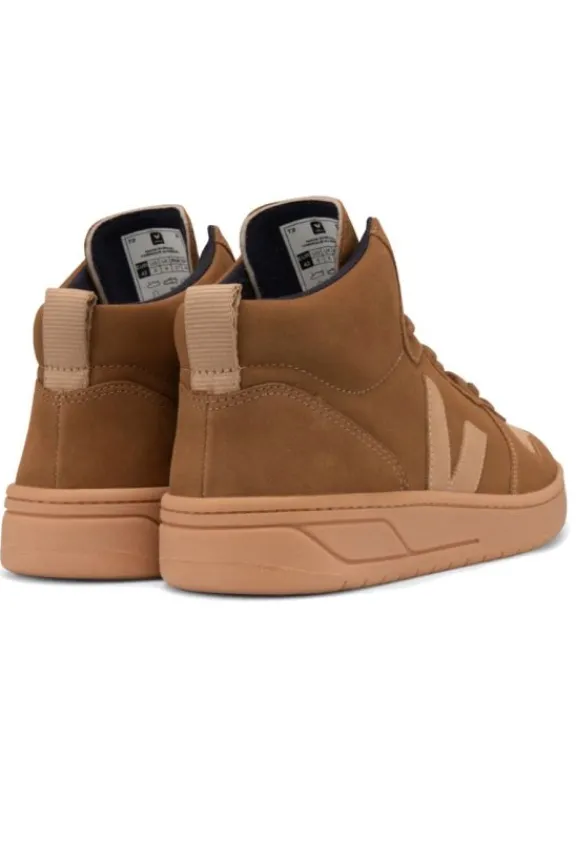 v_nubuck_high_top_trainer_3.webp Veja V-15 Nubuck High Top Trainers - Camel Desert | Veja