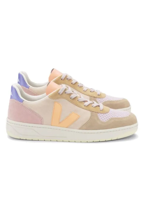 Veja V-10 Suede Trainers - Multico Peach | Veja